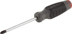 Proto - #2, 8-1/4" OAL, Standard Phillips Screwdriver - 4" Blade Length, Round Shank, Ergonomic Handle - Exact Tool & Supply