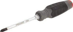 Proto - #2, 4-1/4" OAL, Standard Phillips Screwdriver - 4" Blade Length, Round Shank, Ergonomic Handle - Exact Tool & Supply
