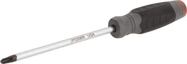 Proto - #3, 10-1/2" OAL, Standard Phillips Screwdriver - 6" Blade Length, Round Shank, Ergonomic Handle - Exact Tool & Supply