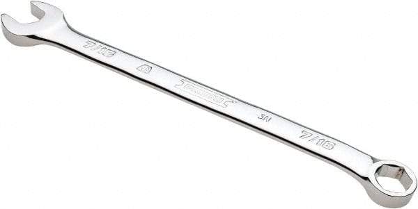 Proto - 7/16" 6 Point Combination Wrench - 15° Head Angle, 6-29/64" OAL, Steel, Chrome Finish - Exact Tool & Supply