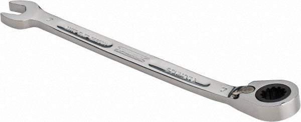 Proto - 7mm 12 Point Combination Wrench - 15° Head Angle, 5-5/32" OAL, Steel, Chrome Finish - Exact Tool & Supply