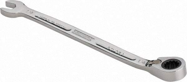 Proto - 1/4" 12 Point Combination Wrench - 15° Head Angle, 4-59/64" OAL, Steel, Chrome Finish - Exact Tool & Supply