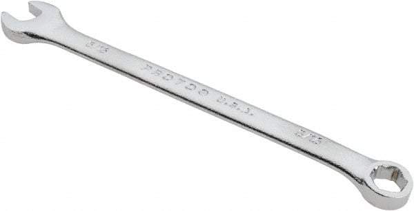 Proto - 5/16" 6 Point Combination Wrench - 15° Head Angle, 5-7/16" OAL, Steel, Satin Finish - Exact Tool & Supply