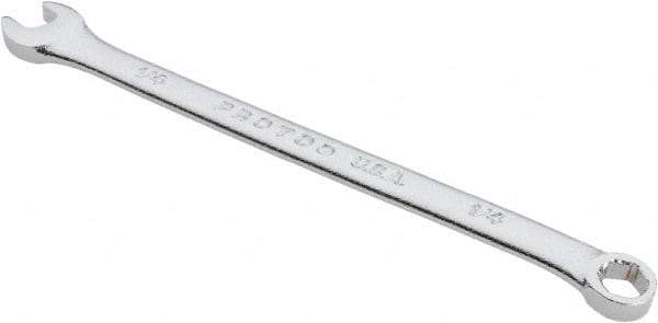 Proto - 1/4" 6 Point Combination Wrench - 15° Head Angle, 4-59/64" OAL, Steel, Satin Finish - Exact Tool & Supply