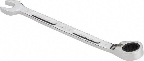 Proto - 9mm 12 Point Combination Wrench - 15° Head Angle, 5-43/64" OAL, Steel, Chrome Finish - Exact Tool & Supply