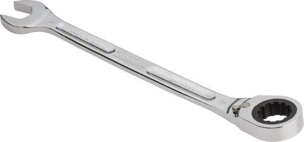 Proto - 24mm 12 Point Combination Wrench - 15° Head Angle, 13-5/16" OAL, Steel, Chrome Finish - Exact Tool & Supply