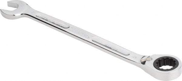 Proto - 21mm 12 Point Combination Wrench - 15° Head Angle, 11-13/16" OAL, Steel, Chrome Finish - Exact Tool & Supply