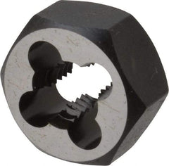 Cle-Line - M10x1.50 Thread, 7/8" Hex, Right Hand Thread, Hex Rethreading Die - Carbon Steel, Series 0650M - Exact Tool & Supply
