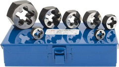 Cle-Line - M6x1.00 to M20x2.50 Metric, Hex Die Set - 7 Piece Set, Comes with Metal Case - Exact Tool & Supply