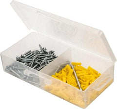 Value Collection - 300 Piece, #6 to 8 Screw, Plastic & Steel Slotted/Phillips Drive Anchor Assortment - Zinc Plated, 3/4" Long - Exact Tool & Supply