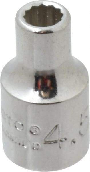 Proto - 1/4" Drive, Standard Hand Socket - 12 Points, 7/8" OAL, Alloy Steel, Chrome Finish - Exact Tool & Supply