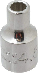 Proto - 1/4" Drive, Standard Hand Socket - 12 Points, 7/8" OAL, Alloy Steel, Chrome Finish - Exact Tool & Supply
