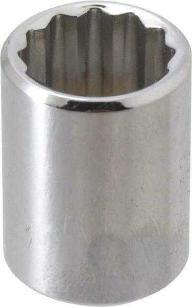 Proto - 19/32", 3/8" Drive, Standard Hand Socket - 12 Points, 1-1/8" OAL, Alloy Steel, Chrome Finish - Exact Tool & Supply