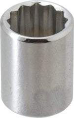 Proto - 19/32", 3/8" Drive, Standard Hand Socket - 12 Points, 1-1/8" OAL, Alloy Steel, Chrome Finish - Exact Tool & Supply