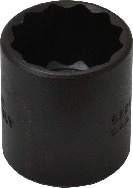 Proto - 13/16", 3/8" Drive, Standard Hand Socket - 12 Points, 1-7/16" OAL, Alloy Steel, Black Finish - Exact Tool & Supply