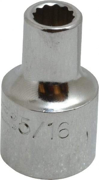 Proto - 5/16", 1/2" Drive, Standard Hand Socket - 12 Points, 1-31/64" OAL, Alloy Steel, Chrome Finish - Exact Tool & Supply