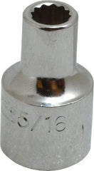 Proto - 5/16", 1/2" Drive, Standard Hand Socket - 12 Points, 1-31/64" OAL, Alloy Steel, Chrome Finish - Exact Tool & Supply