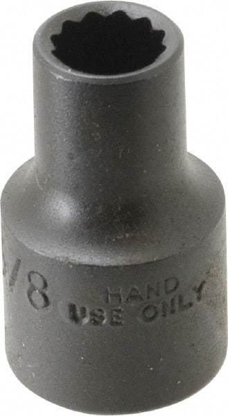 Proto - 3/8", 1/2" Drive, Standard Hand Socket - 12 Points, 1-1/2" OAL, Alloy Steel, Black Finish - Exact Tool & Supply