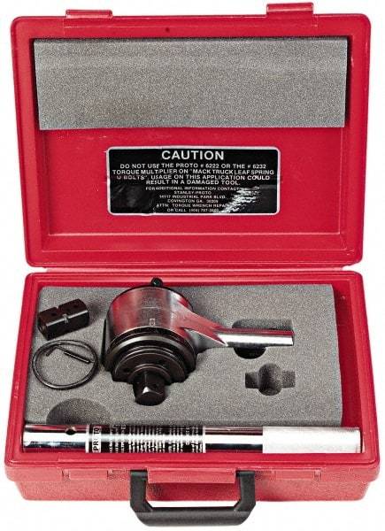 Proto - 1" Output Drive, 3,200 Ft/Lb Max Output, Two Stage Torque Wrench Multiplier - 18.5:1 Gear Ratio, 1:18.6 Effective Multiplier Ratio, 6-1/2" Head Thickness - Exact Tool & Supply