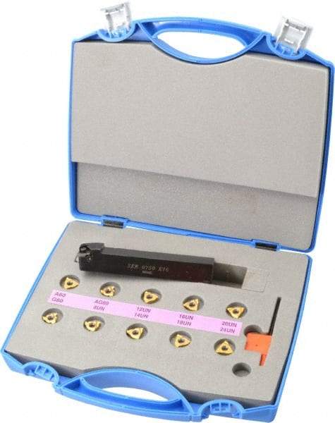 Hertel - External Thread, 3/4" Shank Width Indexable Threading Toolholder - SER0750K16 Toolholder - Exact Tool & Supply