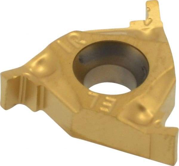 Hertel - 0.03916IR/EL Grade HG220TR, 0.039" Cutting Width Carbide Grooving Insert - 0.055" Max Depth of Cut, Right Hand, 0.004" Corner Radius, TiC/TiN Finish - Exact Tool & Supply