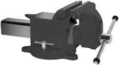 Yost Vises - 6" Jaw Width x 6" Jaw Opening Capacity, 3" Throat Depth, Bench & Pipe Combination Vise - 1/2 to 2" Pipe Capacity, Swivel Base, Bolt Down Attachment, Steel - Exact Tool & Supply