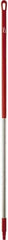 Vikan - 60 x 1-1/4" Stainless Steel Squeegee Handle - European Threaded Connection, Red - Exact Tool & Supply
