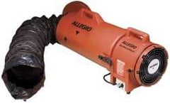 Allegro - 900 CFM, Electrical AC Axial Blower Kit - 8 Inch Inlet/Outlet, 0.33 HP, 115 Max Voltage Rating, Explosion Proof - Exact Tool & Supply