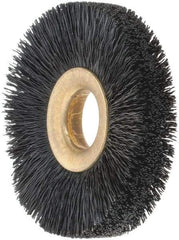 Osborn - 2" OD, 1/2" Arbor Hole, Nylon Wheel Brush - 3/8" Face Width, 9/16" Trim Length, 0.01" Filament Diam, 20,000 RPM - Exact Tool & Supply