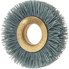 Osborn - 2" OD, 5/8" Arbor Hole, Crimped Nylon Wheel Brush - 3/8" Face Width, 7/16" Trim Length, 0.024" Filament Diam, 15,000 RPM - Exact Tool & Supply