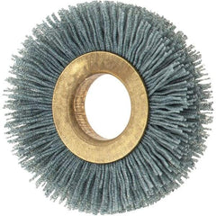 Osborn - 2" OD, 5/8" Arbor Hole, Crimped Nylon Wheel Brush - 3/8" Face Width, 7/16" Trim Length, 0.022" Filament Diam, 15,000 RPM - Exact Tool & Supply