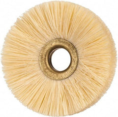 Osborn - 2-1/2" OD, 1/2" Arbor Hole, Natural Fiber Wheel Brush - 5/16" Face Width, 3/4" Trim Length, 20,000 RPM - Exact Tool & Supply