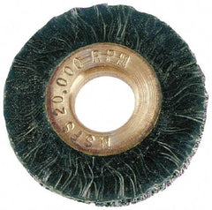 Osborn - 1-1/4" OD, 3/8" Arbor Hole, Steel Wheel Brush - 3/16" Face Width, 1/4" Trim Length, 0.008" Filament Diam, 20,000 RPM - Exact Tool & Supply