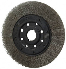 Osborn - 8" OD, 1-1/4" Arbor Hole, Crimped Stainless Steel Wheel Brush - 3/4" Face Width, 1-1/2" Trim Length, 0.0104" Filament Diam, 4,500 RPM - Exact Tool & Supply