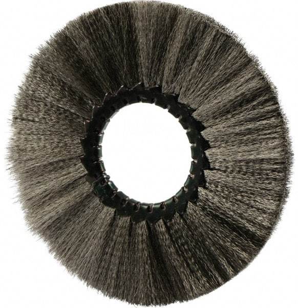 Osborn - 6" OD, 2" Arbor Hole, Crimped Stainless Steel Wheel Brush - 1/2" Face Width, 1-5/8" Trim Length, 0.005" Filament Diam, 4,000 RPM - Exact Tool & Supply