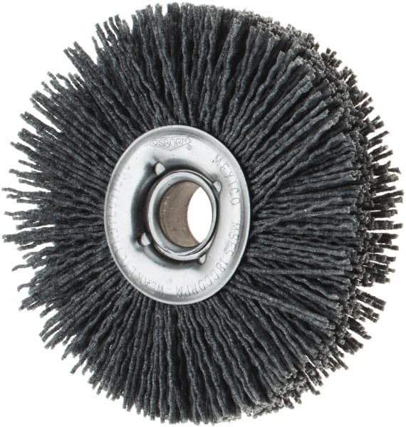 Osborn - 4" OD, 5/8" Arbor Hole, Nylon Wheel Brush - 7/8" Face Width, 1-1/8" Trim Length, 18,000 RPM - Exact Tool & Supply