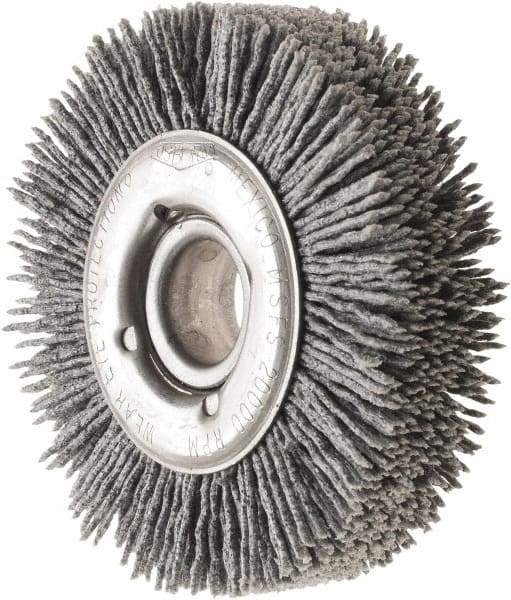 Osborn - 3" OD, 5/8" Arbor Hole, Nylon Wheel Brush - 7/8" Face Width, 5/8" Trim Length, 20,000 RPM - Exact Tool & Supply