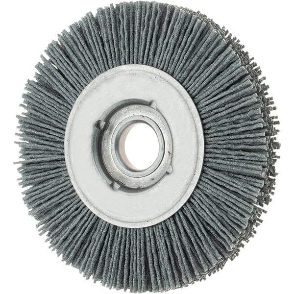 Osborn - 4" OD, 5/8" Arbor Hole, Crimped Nylon Wheel Brush - 5/8" Face Width, 3/4" Trim Length, 0.035" Filament Diam, 12,000 RPM - Exact Tool & Supply