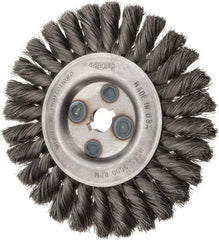 Osborn - 6" OD, 5/8" Arbor Hole, Knotted Steel Wheel Brush - 5/8" Face Width, 1-1/4" Trim Length, 0.0118" Filament Diam, 9,000 RPM - Exact Tool & Supply