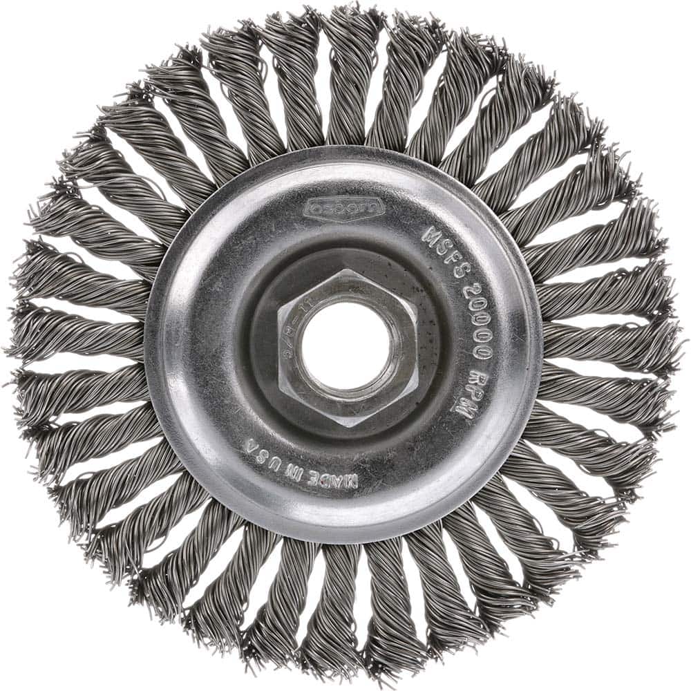 Osborn - Wheel Brushes; Wire Type: Knotted ; Fill Material: Stainless Steel ; Trim Length (Inch): 1-11/16 ; Filament Wire Diameter Range: 0.0300 & Above ; Filament/Wire Diameter (Decimal Inch): 0.0160 - Exact Tool & Supply