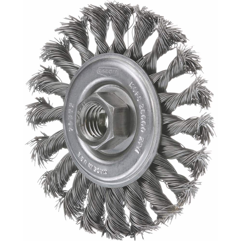 Osborn - Wheel Brushes; Wire Type: Knotted ; Fill Material: Stainless Steel ; Trim Length (Inch): 7/8 ; Filament Wire Diameter Range: 0.0300 & Above - Exact Tool & Supply