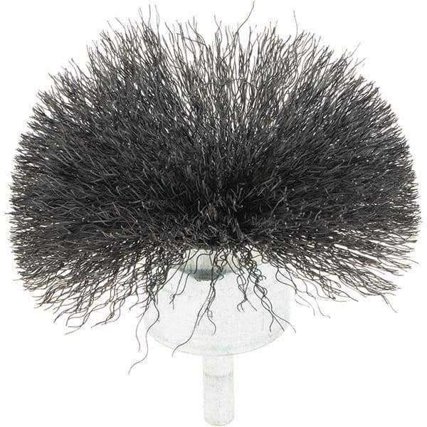 Osborn - 3" Brush Diam, Crimped, End Brush - 1/4" Diam Shank, 15,000 Max RPM - Exact Tool & Supply