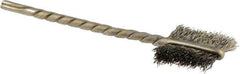 Osborn - 1/2" Diam Flat Stainless Steel Tube Brush - 0.005" Filament Diam, 9/16" Brush Length, 2-1/8" OAL, 3/32" Diam Shank - Exact Tool & Supply