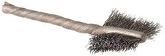 Osborn - 5/8" Diam Flat Stainless Steel Tube Brush - 0.005" Filament Diam, 5/8" Brush Length, 2-1/4" OAL, 1/8" Diam Shank - Exact Tool & Supply