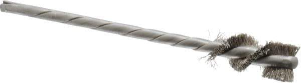 Osborn - 3/8" Diam Helical Stainless Steel Tube Brush - 0.005" Filament Diam, 1" Brush Length, 3-1/2" OAL, 1/8" Diam Shank - Exact Tool & Supply