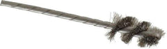 Osborn - 1/2" Diam Helical Stainless Steel Tube Brush - 0.005" Filament Diam, 1" Brush Length, 3-1/2" OAL, 1/8" Diam Shank - Exact Tool & Supply