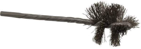 Osborn - 1" Diam Helical Stainless Steel Tube Brush - 0.008" Filament Diam, 1" Brush Length, 3-1/2" OAL, 1/8" Diam Shank - Exact Tool & Supply