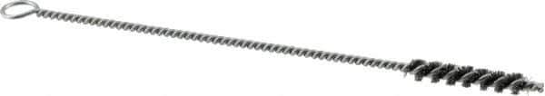 Osborn - 1/4" Diam Helical Steel Tube Brush - Single Spiral, 0.006" Filament Diam, 1-1/2" Brush Length, 7" OAL, 0.115" Diam Shank - Exact Tool & Supply