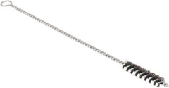 Osborn - 3/8" Diam Helical Steel Tube Brush - Single Spiral, 0.004" Filament Diam, 1-1/2" Brush Length, 8" OAL, 0.132" Diam Shank - Exact Tool & Supply