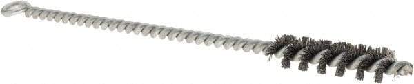 Osborn - 1/2" Diam Helical Steel Tube Brush - Single Spiral, 0.006" Filament Diam, 2" Brush Length, 8" OAL, 0.221" Diam Shank - Exact Tool & Supply